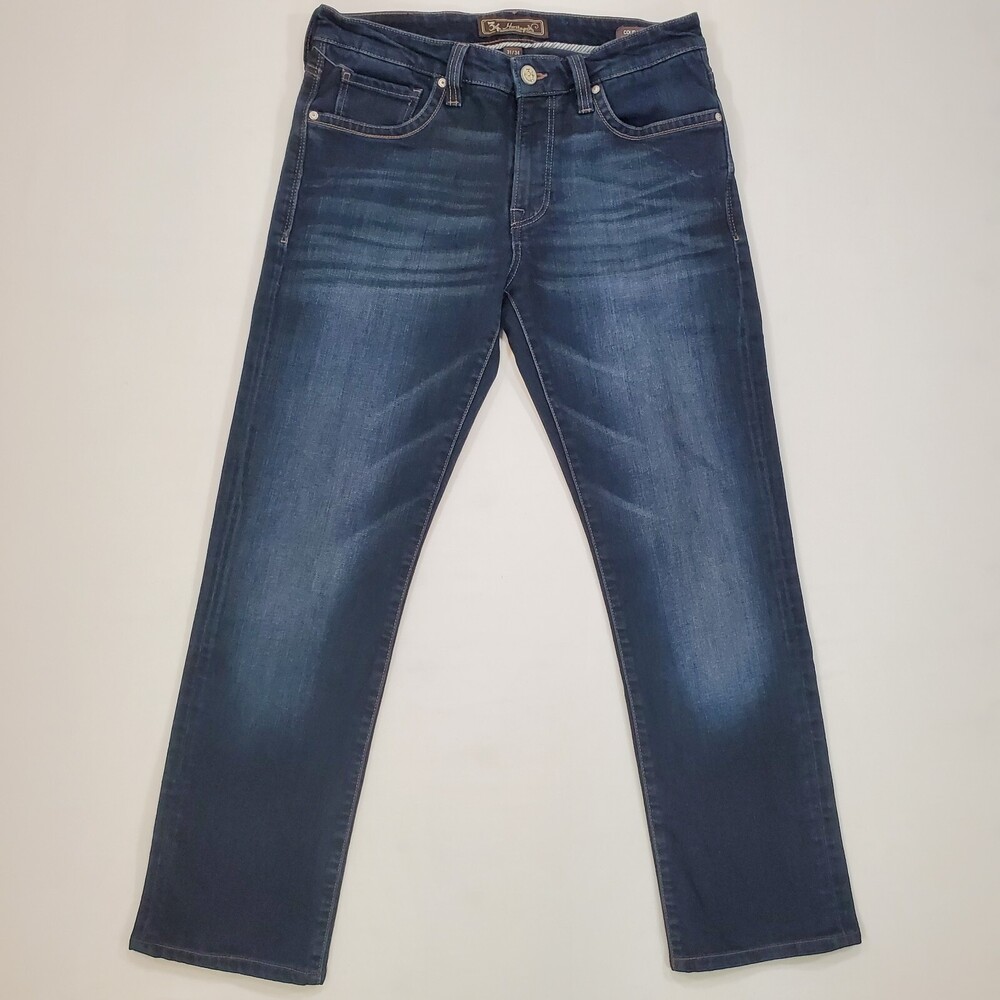 34 Heritage Jeans Mens 31x28 Blue COURAGE Mid-Rise Straight Leg Stretch Denim